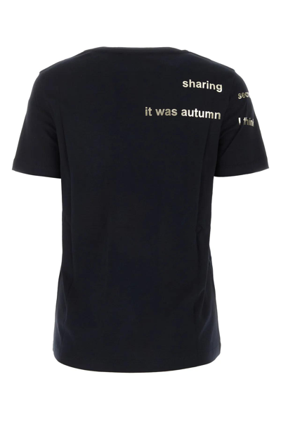 Shop 's Max Mara Black Cotton Aris T-shirt In Medium Grey