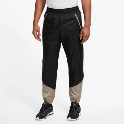 Shop Nike Mens  Windrunner Woven Lined Pants In Black/khaki/black