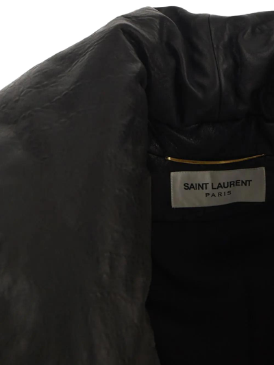 Shop Saint Laurent Cassandre Puffer Jacket In Nero