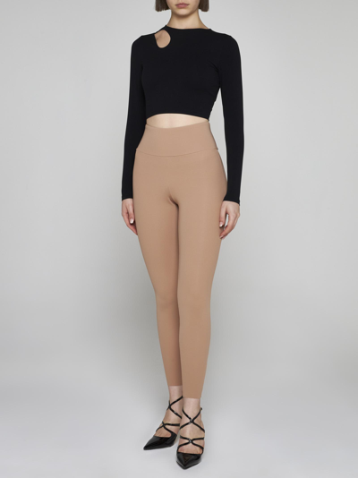 Shop Wolford Warm Up Cropped Top In Nero