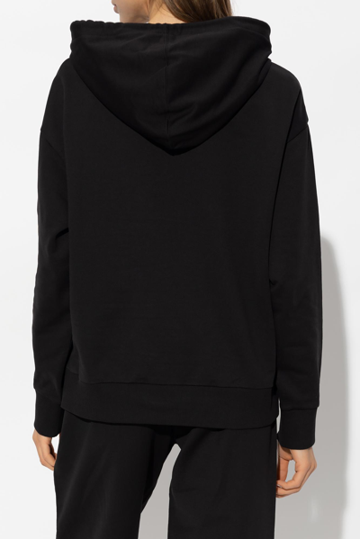 Shop Moncler Hoodie With Logo Patch In Nero