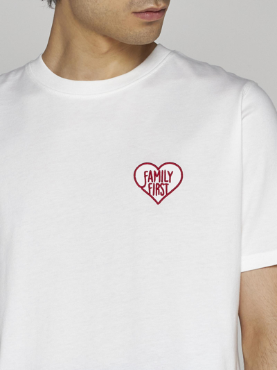 Shop Family First Milano Heart Logo Cotton T-shirt In White