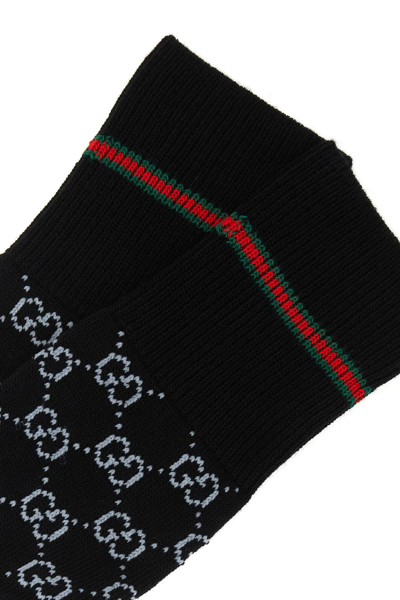 Shop Gucci Embroidered Stretch Cotton Blend Socks