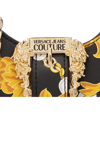 Shop Versace Jeans Couture Shoulder Bag With Logo In Black/gold