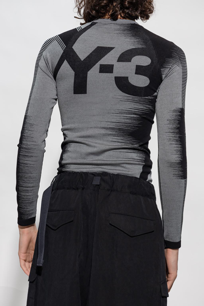 Shop Y-3 Training T-shirt With Long Sleeves In Black Visgre