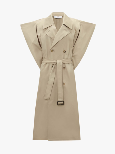 Shop Jw Anderson Sleeveless Kite Trench Coat In Neutrals