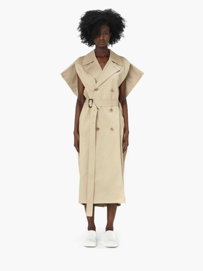 Shop Jw Anderson Sleeveless Kite Trench Coat In Neutrals