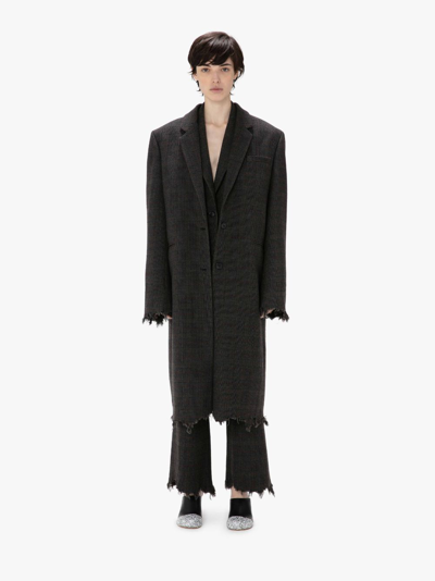 Shop Jw Anderson Distressed Coat In Black