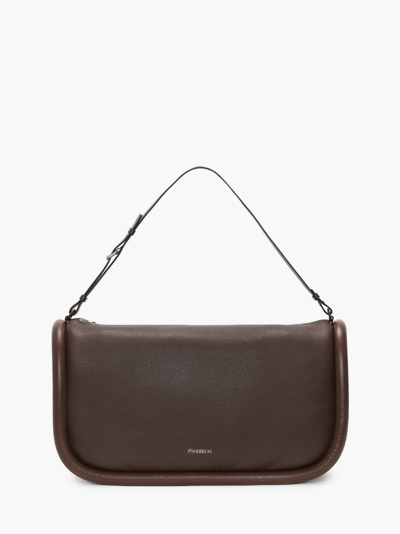 Shop Jw Anderson Bumper-36 Leather Crossbody Bag In Brown