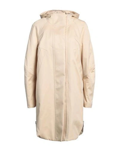 Shop Semicouture Woman Coat Beige Size 6 Cotton, Polyester, Elastane