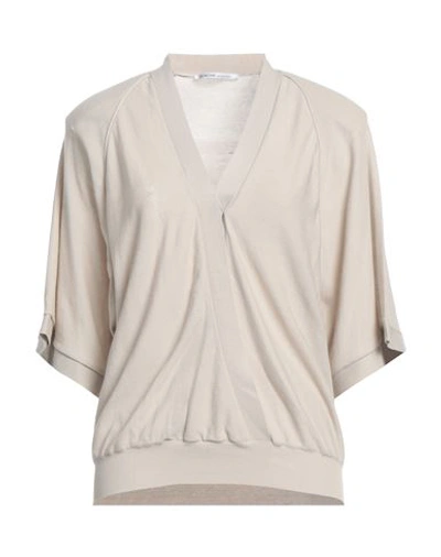 Shop Agnona Woman Sweater Light Grey Size L Cotton