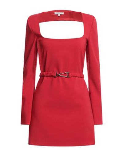 Shop Patrizia Pepe Woman Mini Dress Red Size 8 Polyester, Elastane