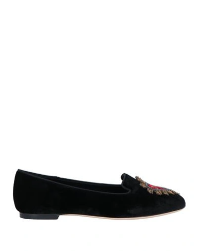 Shop Dolce & Gabbana Woman Loafers Black Size 4 Textile Fibers