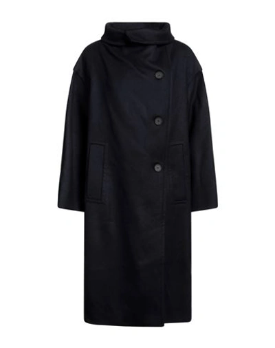 Shop Liviana Conti Woman Coat Midnight Blue Size 10 Cashmere, Polyamide