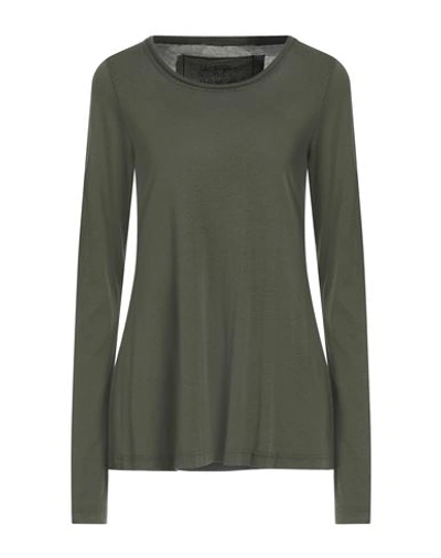 Shop Black Label Woman T-shirt Military Green Size Xs Lyocell, Cotton