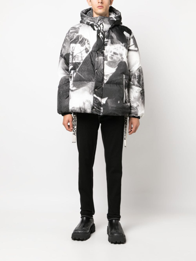 Shop Khrisjoy Photograph-print Padded Jacket In Grey
