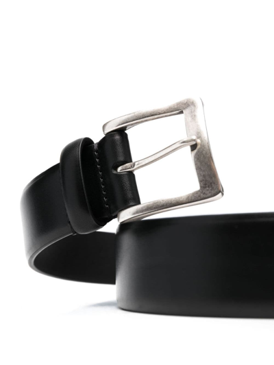 Moorer Buckle-fastening Leather Belt In Black