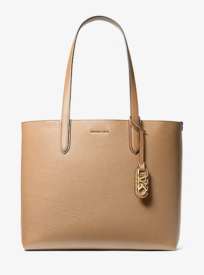 Shop Michael Kors Eliza Extra-large Pebbled Leather Reversible Tote Bag In Brown