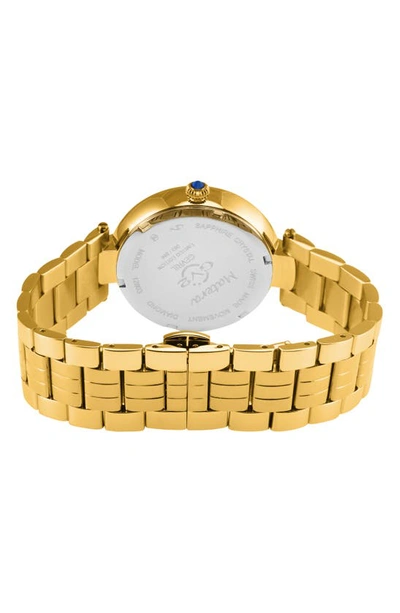Gv2 Matera Swiss Quartz White Mother Of Pearl Dial Diamond Bracelet Watch, 35mm In Gold
