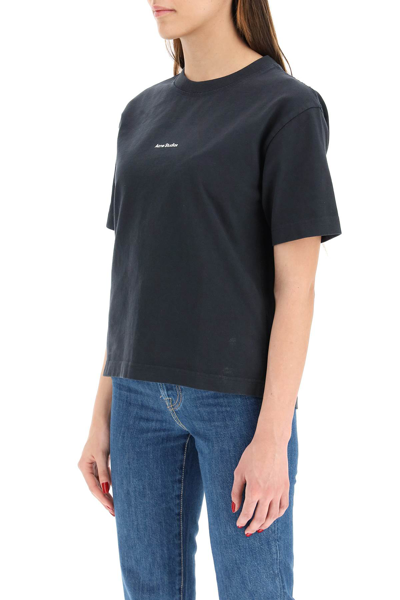 Shop Acne Studios Logo Print T-shirt Women In Black