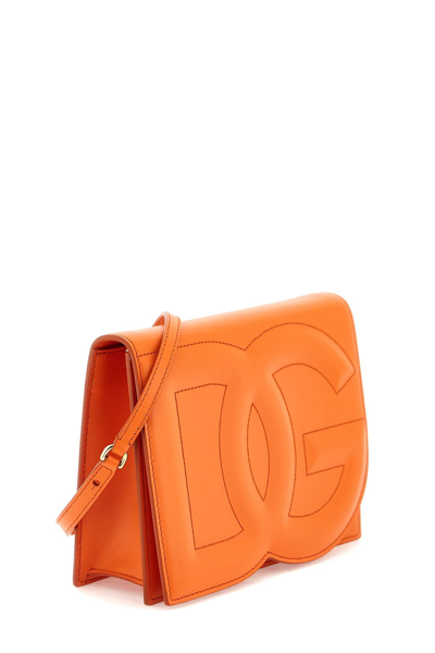 Shop Dolce & Gabbana Leather Crossbody Bag Women In Orange