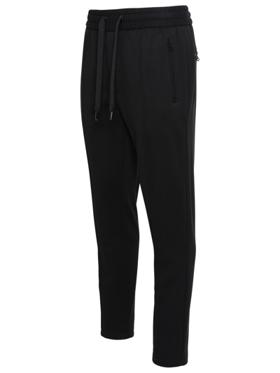 Shop Dolce & Gabbana Man Black Viscose Blend Trousers