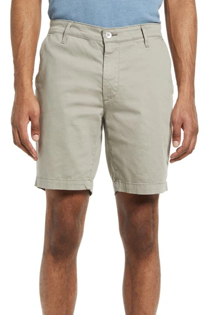 Shop Ag Wanderer Brushed Cotton Twill Chino Shorts In Grey Haze
