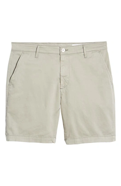 Shop Ag Wanderer Brushed Cotton Twill Chino Shorts In Grey Haze