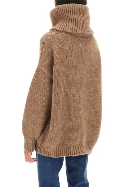 Shop Dolce & Gabbana Oversized Llama Sweater In Brown