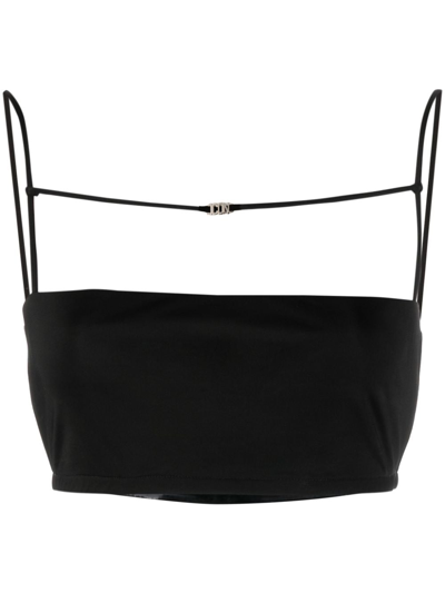 Dsquared2 Icon-plaque Spaghetti-strap Top In Black