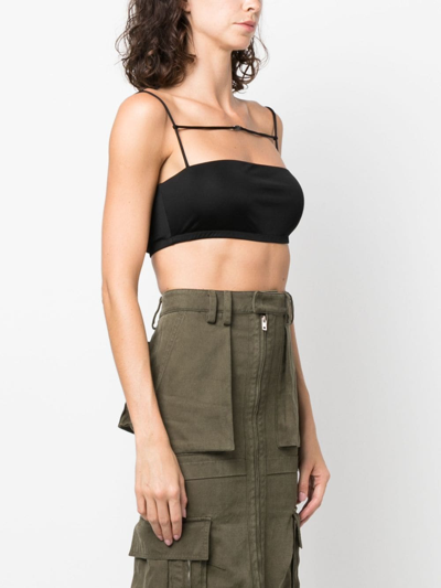 Dsquared2 Icon-plaque Spaghetti-strap Top In Black