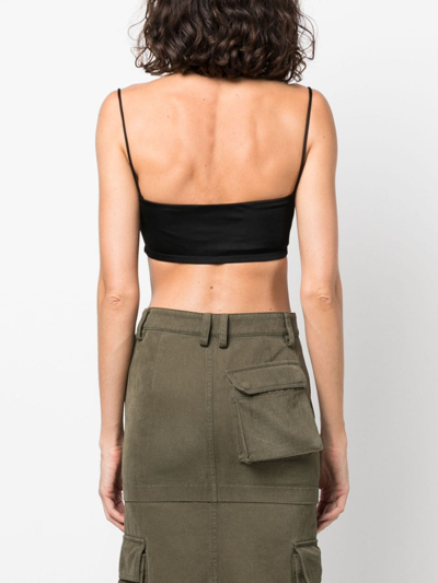 Dsquared2 Icon-plaque Spaghetti-strap Top In Black