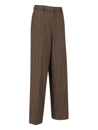 Shop Remain Birger Christensen Stitched Tailored Pants In Brown