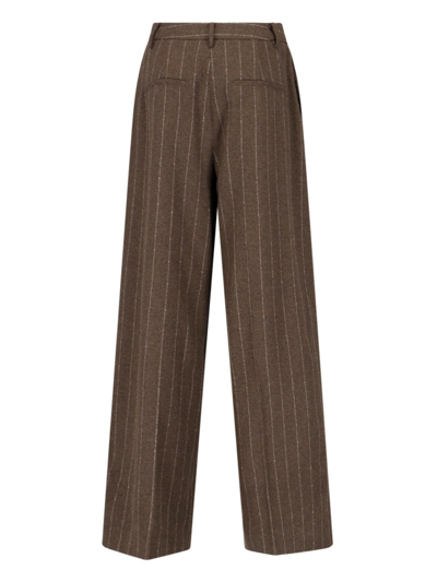 Shop Remain Birger Christensen Stitched Tailored Pants In Brown