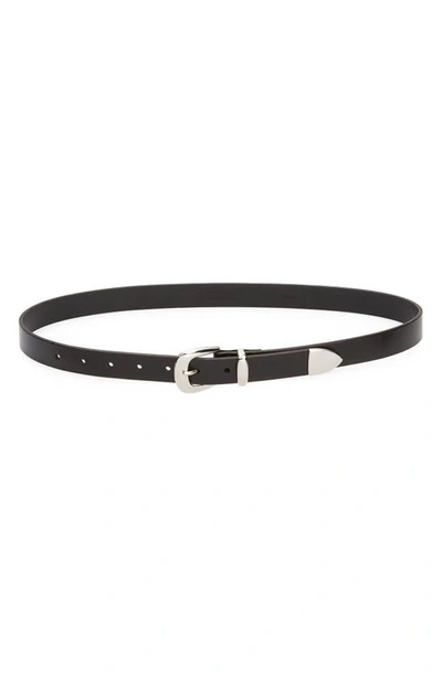 Madewell Leather Skinny Western Belt In True Black