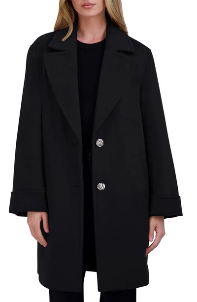 Tahari Sandra Oversize Wool Blend Coat In Black
