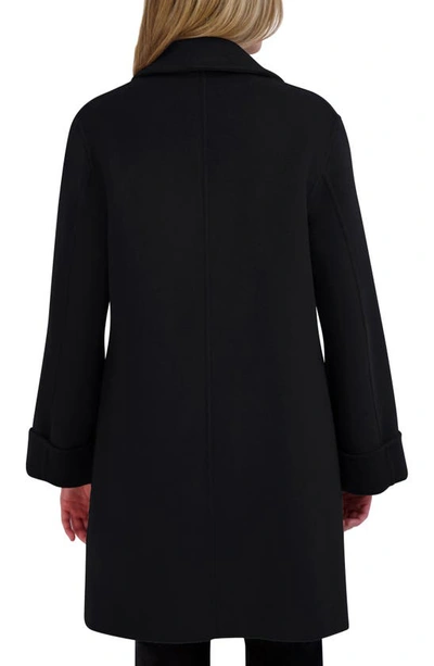 Tahari Sandra Oversize Wool Blend Coat In Black