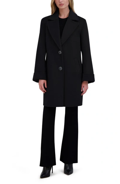 Tahari Sandra Oversize Wool Blend Coat In Black