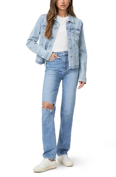 Shop Paige Stella Ripped High Waist Straight Leg Jeans In Azra Destructed