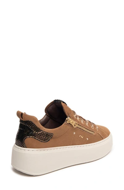 Nerogiardini Platform Wedge Sneaker In Malt