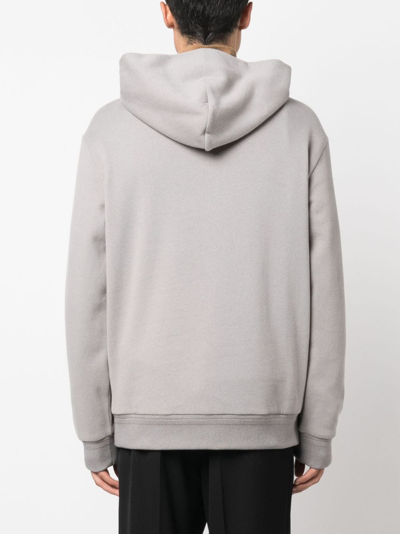 Shop Zegna Slouchy-hood Cotton Blend Hoodie In Grey