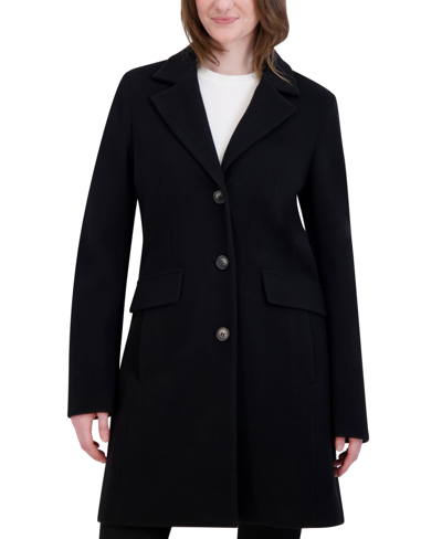 Shop Laundry By Shelli Segal Women's Single-breasted Walker Coat In Black