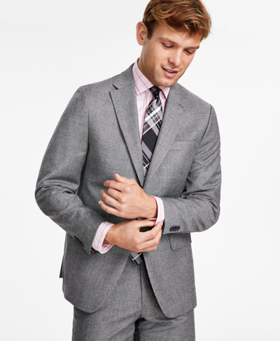 Shop Tommy Hilfiger Men's Modern-fit Stretch Wool Suit Jacket In Black White