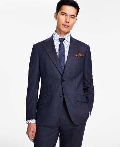 Shop Tallia Men's Slim-fit Stretch Solid Suit Jacket In Blue Solid