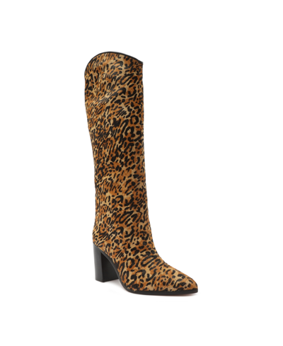 Shop Schutz Women's Maryana High Block Heel Boots In Animal