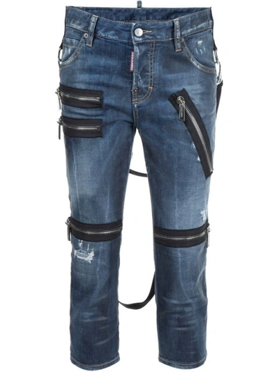 Dsquared2 'cool Girl' Cropped Jeans In Blu