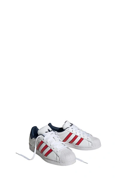 Shop Adidas Originals Kids' Superstar Sneaker In Better Scarlet/ Night Indigo