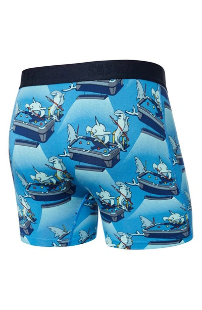 Shop Saxx Ultra Super Soft Relaxed Fit Boxer Briefs In Pool Shark Pool- Blue