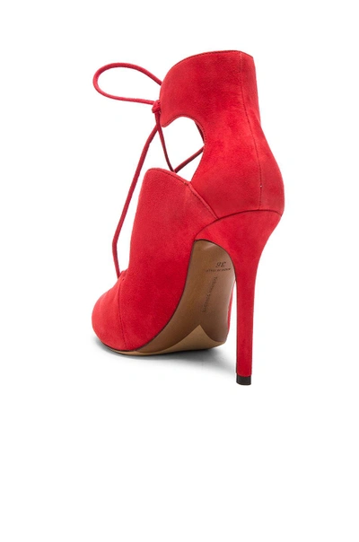 Shop Tabitha Simmons Reed Heel In Red.  In Poppy Suede