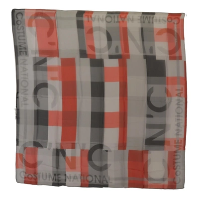 Shop Costume National Elegant Silk Checkered Women's Scarf In Gray Patterned